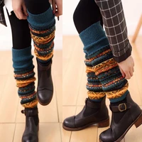 women winter wool warm leggings long boot knee stockings trim boot high knit crochet socks boot long socks legging warmer