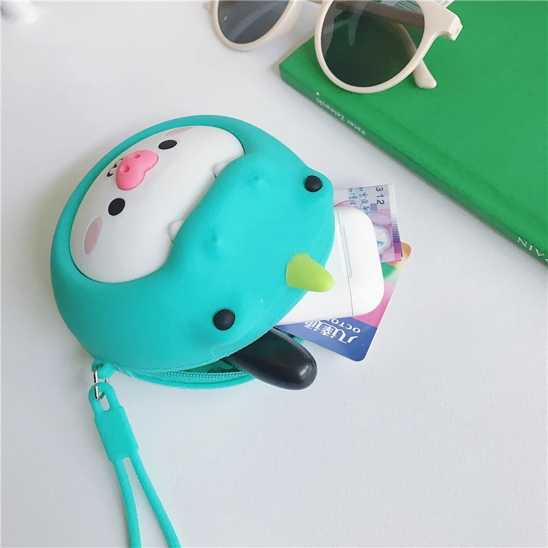 coin purse Мягкий силиконовый держатель для карт чехол наушники для Airpods чехол Bluetooth беспроводной защитный чехол Милая коробка для Air Pods сумка для наушников - Цвет: coin purse