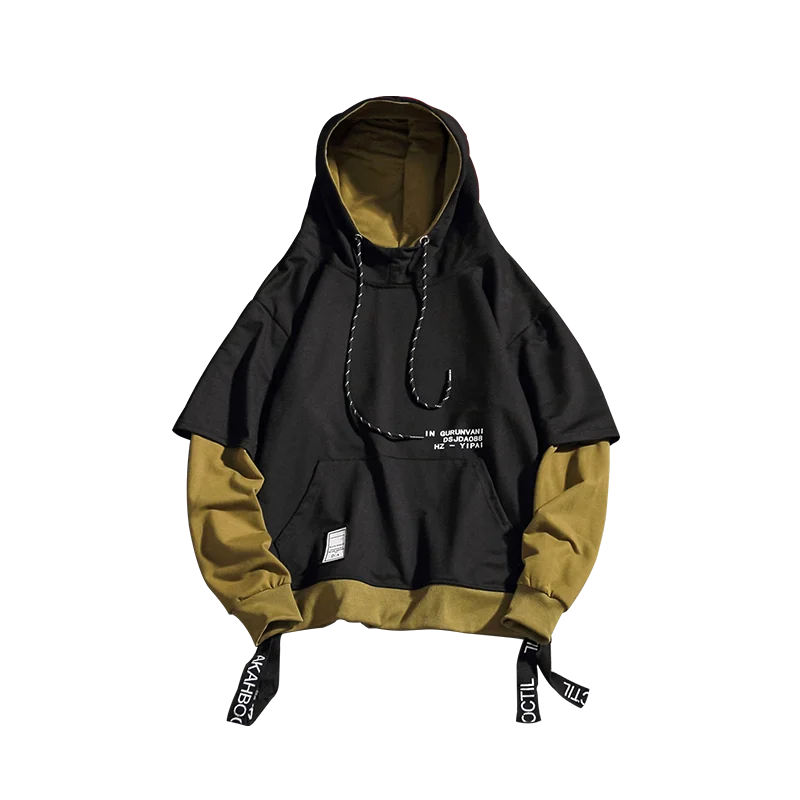 

Cool Sweatshirt Men Hip Hop patchwork Long Sleeve Pullover contrast Hoodies Sweatshirt hoodies Men high quality