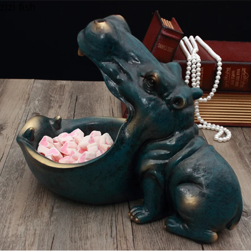 Смола Большой рот животного стойка для хранения украшений ключ продукты ящик
