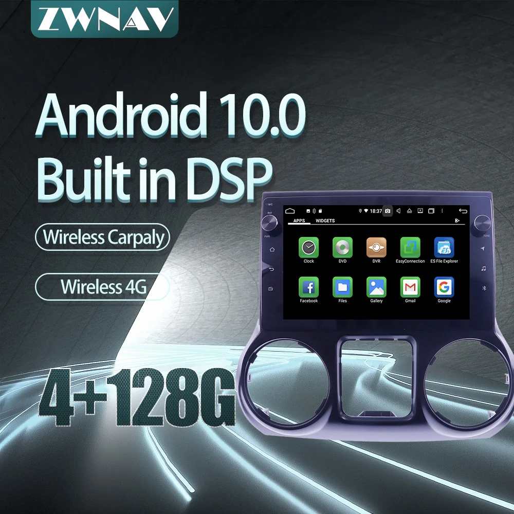 

For Jeep Wrangler 2011-2017 Car radio player Android 10 PX6 64GB GPS Navigation Multimedia Player Radio