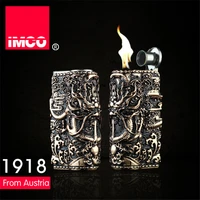 genuine imco lighter retro 3d relief dragon gasoline kerosene lighter original cigarette lighter cigar fire petrol lighters