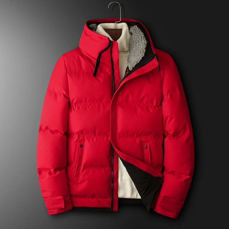 Men jacket  lamb down collar  casual cotton-padded coats winter thick warm padded jacket lapel new fashion outwear