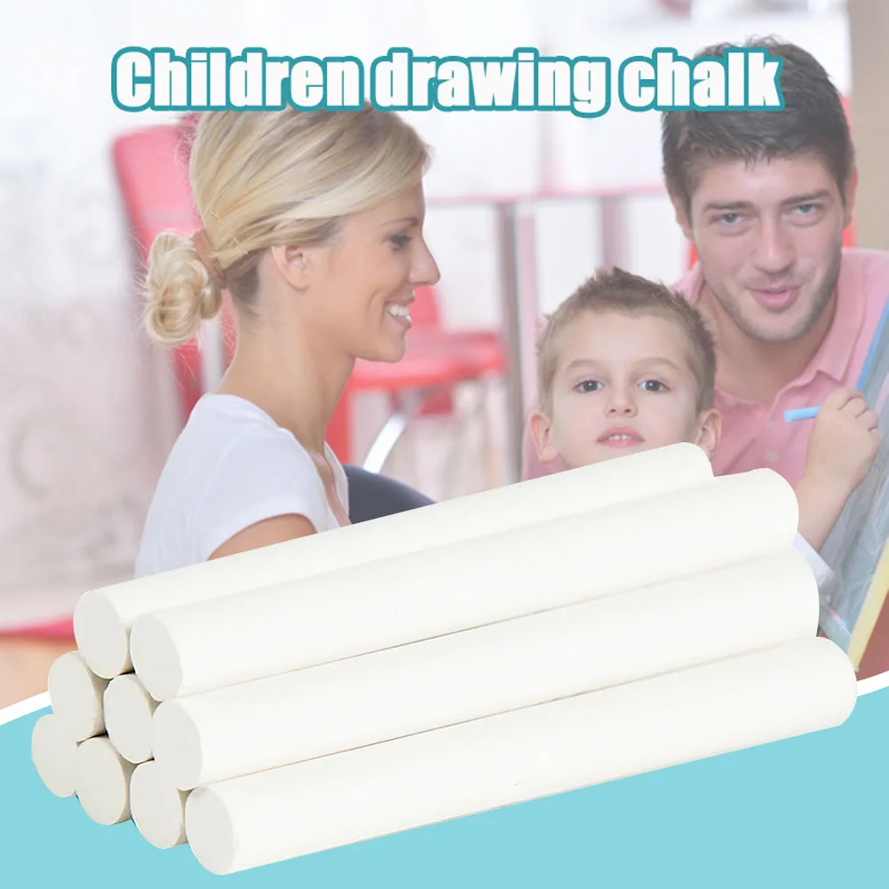 

Mixed Colour White Chalk Sticks Pack Kids Playground School Art Learning NC99