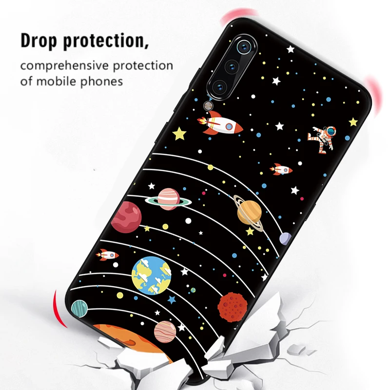 Черный матовый Мягкий чехол из ТПУ Для Xiaomi Mi9 T Mi9T для Mi 9 SE CC9 CC9E A3 8 Lite Mi8 с рисунком