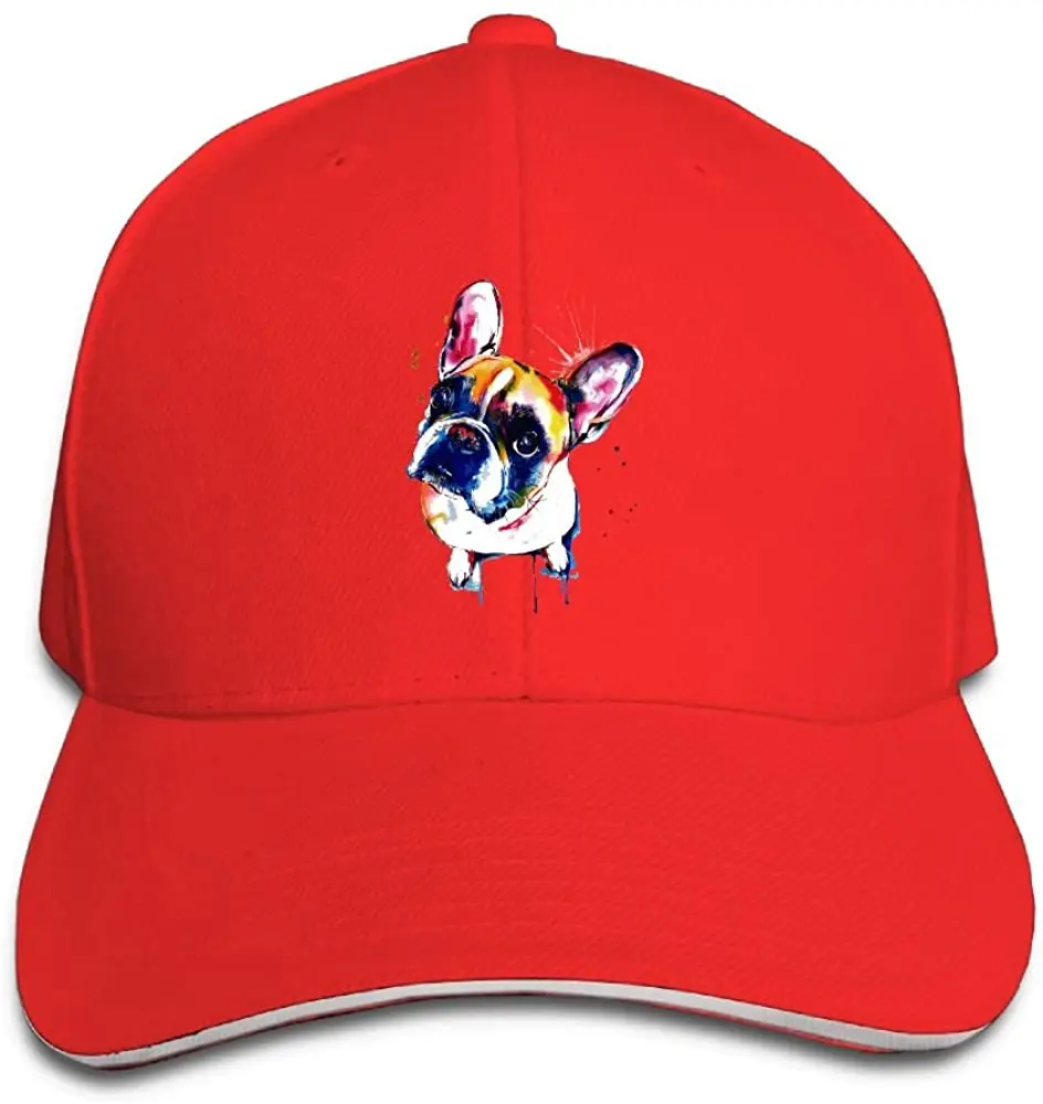 

Unisex Cute Funny French Bulldog Sandwich Peaked Cap Adjustable Cotton Baseball Caps