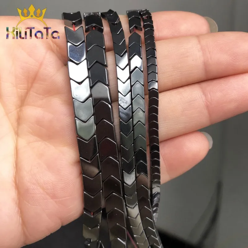 V-образные черные гематитовые камни бусины со стрелками бусины-разделители