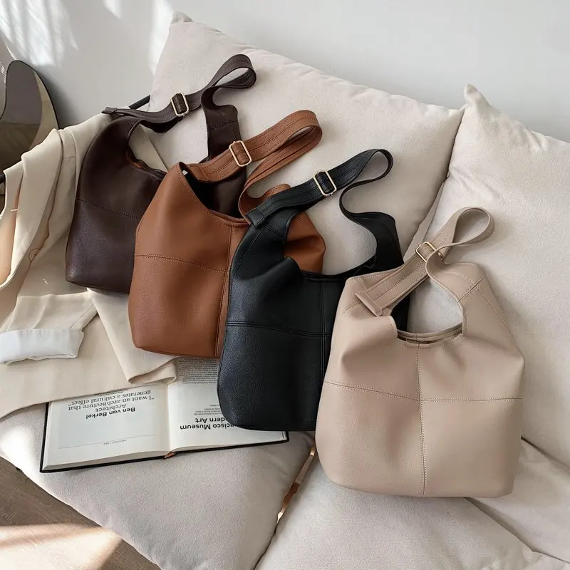 Дизайнерские сумки на плечо для женщин вместительные мягкие кожаные дамские