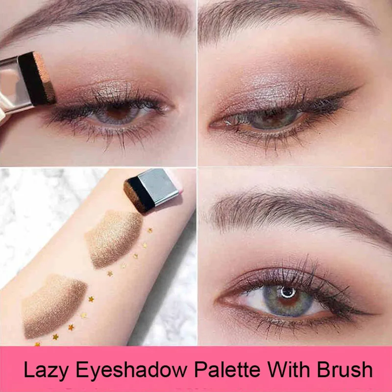 Natural Two-Colors Gradient Eye Shadow Palette Easy to Wear Lazy Eyeshadow Non-blooming Waterproof Glitter |