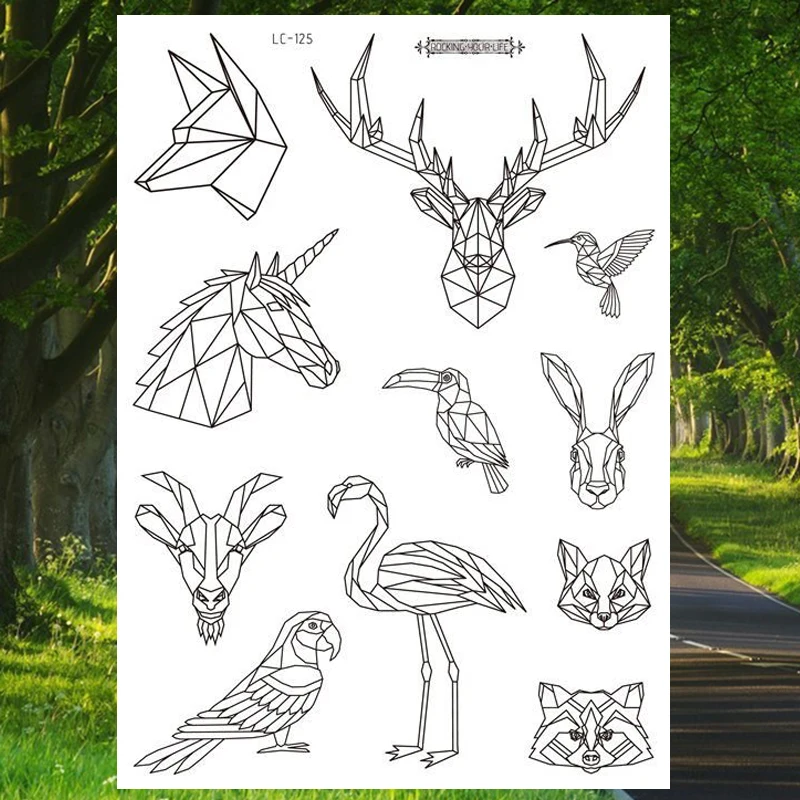 

Геометрическая животных красочные металлические Временные татуировки, наклейки для Для мужчин Для женщин Для мужчин тату Водонепроницаем...