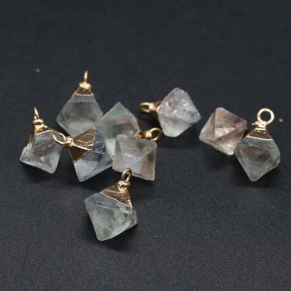 

Natural Stone Pendant Rhombus Faceted Exquisite Crystal Charms For Jewelry Making DIY Bracelet Necklace Earrings Accessories