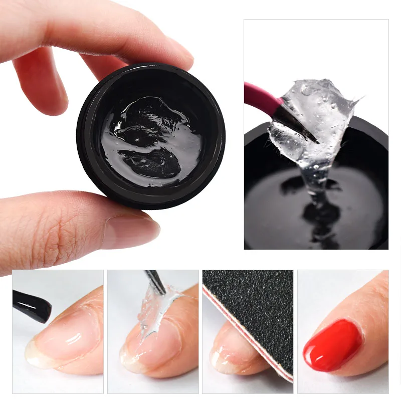 1 бутылка волокна гель покрытые лаком ногти ремонт УФ для наращивания ногтей