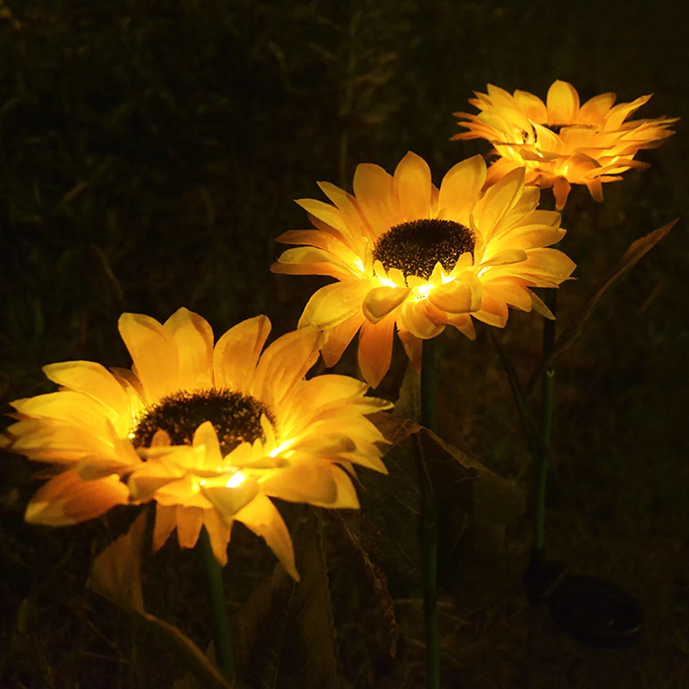 

LED Lights Solar Sunflower Ground Lamp Outdoor Waterproof Yard Solar Sunflower Lawn Lamp Solar Light For Garden Decoration