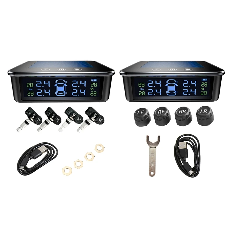 

Contact Switch Smart Car TPMS Tire Pressure Monitoring System Solar Display Security Alarm Tire Pressure
