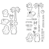 clear stamps and ctting dies vacation coconut tree animal penguin ice drink for diy scrapbook photo album craft card 2021 new