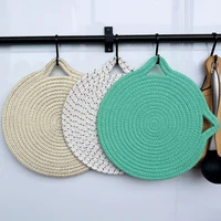 round cotton woven coaster cat ears hanging placemat dining table mat kitchen cup pot holder insulation pad home decor