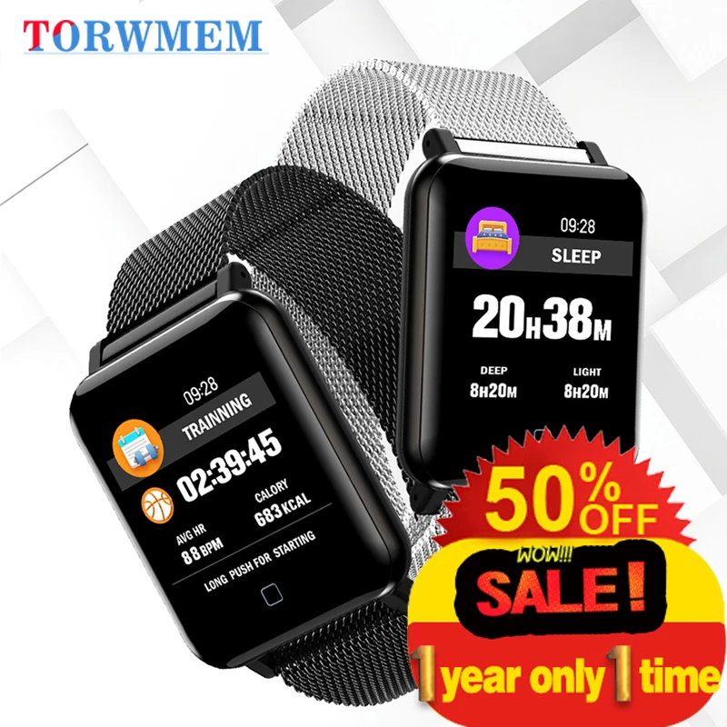 M19 Смарт-часы для мужчин с кровяным давлением пульсометр спортивный