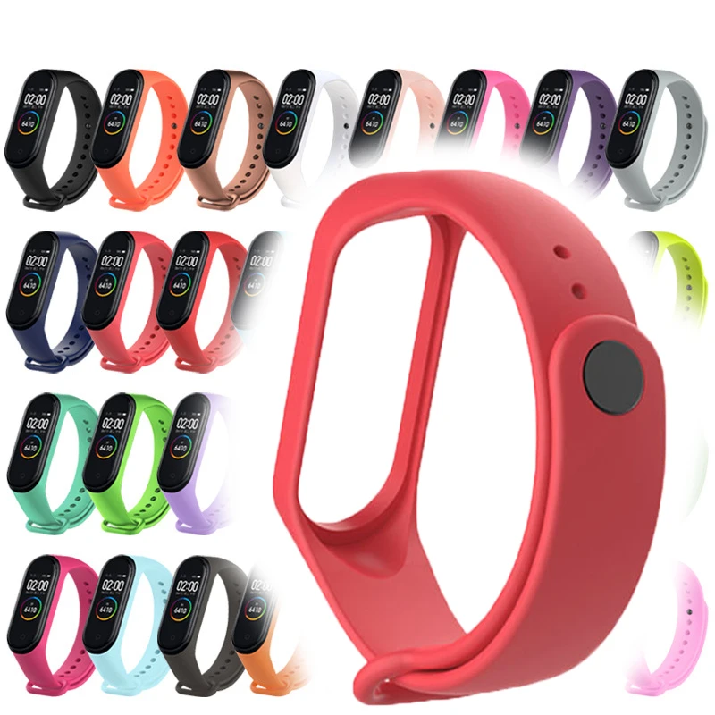 

Smart watch band for xiaomi Mi Band 5/4/3 Accessories silicone Replacement strap Sport Wristband for mi band 5 black Gray