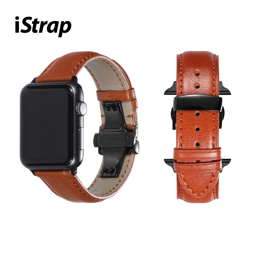 

Кожаный ремешок для часов iStrap из мягкого материала ремешок для часов 18 мм 20 мм 22 мм 24 мм с черной пряжкой из нержавеющей стали