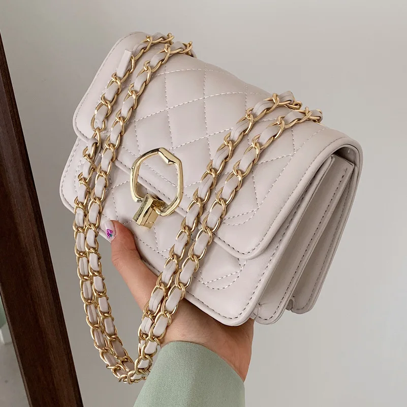 

High Quality European and American Chain Messenger Handbags 2021 New Korean Fashion Ladies Casual One-shoulder Small Square Bag