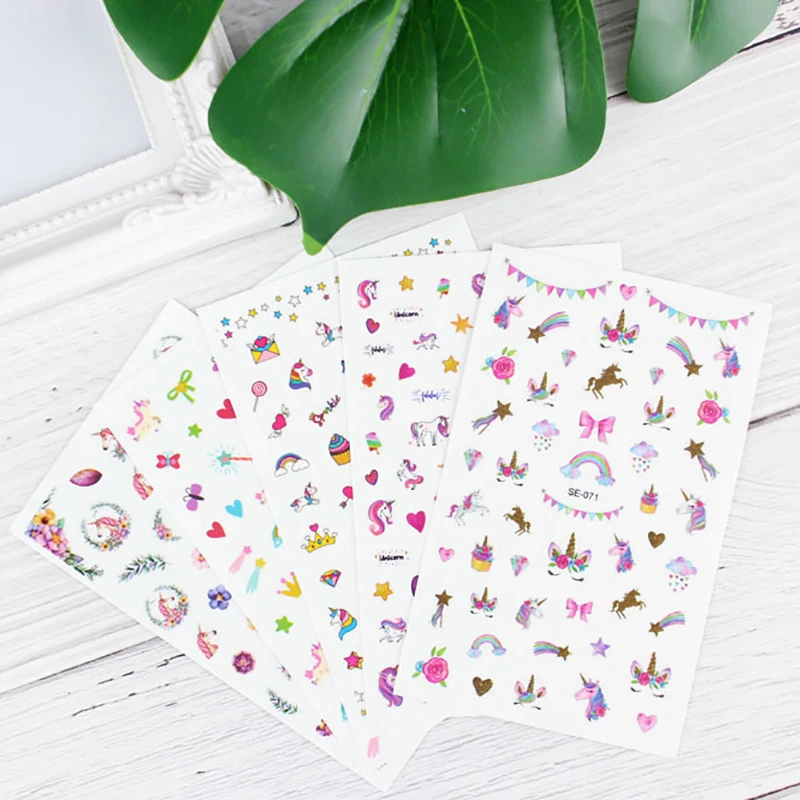 

Защита окружающей среды водостойкая наклейка для ногтей для беременных женщин милый свежий Единорог самоклеящийся DIY ногтевая декоративна...