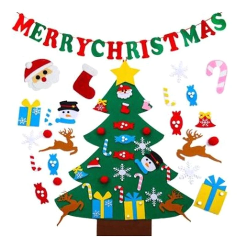 

DIY Handmade Felt Christmas Tree Decoration Kids Toys Gifts Wall Xmas Adornment
