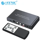 Цифро-аналоговый аудиоконвертер eSYNiC DAC 192 кГц, коаксиальный Toslink оптический в аналоговый LR 3,5 мм, аудиоадаптер для наушников