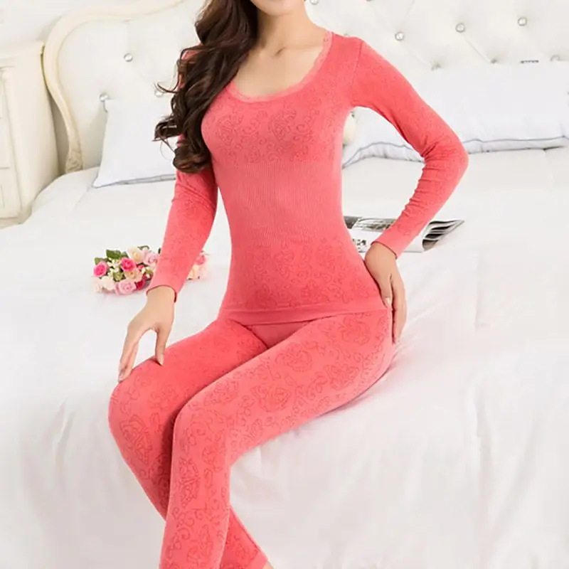 Женский комплект одежды для сна осенне-зимний кружевной из двух предметов