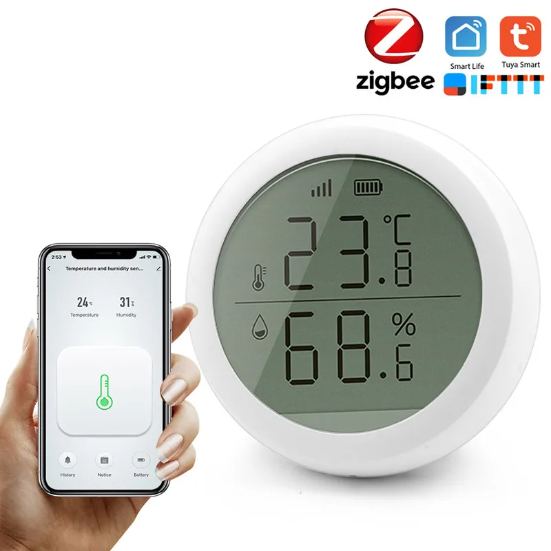 

1 pcs ZigBee Tuya/EWelink intelligent temperature and humidity detector wireless temperature and humidity sensor