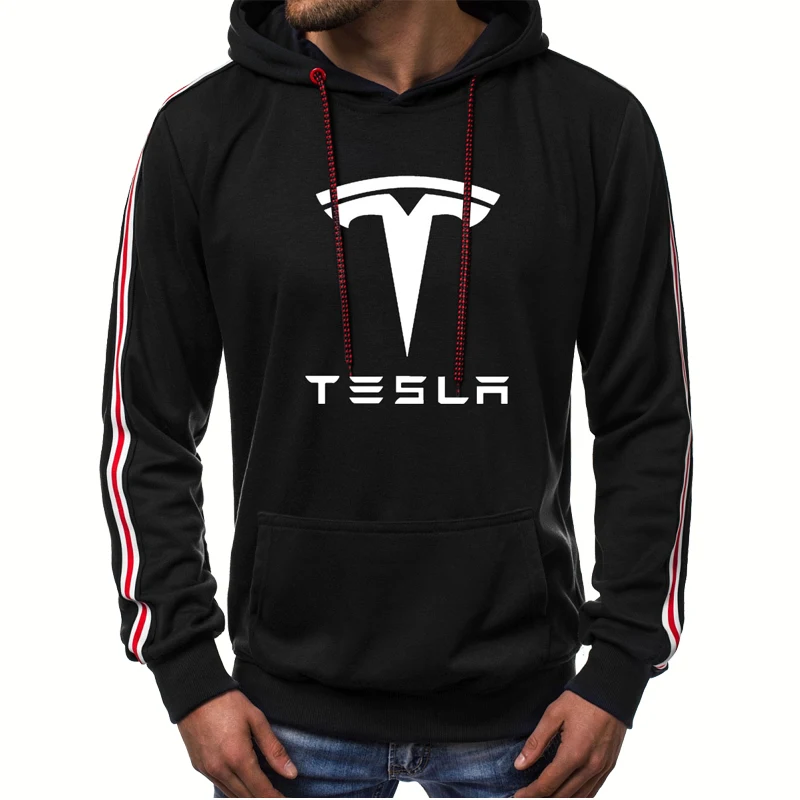 

Spring Autumn Men's Sweatshirt Tesla car Logo Printing Fashion Casual Men's hooded sweater Cotton High Quality Men's pullover
