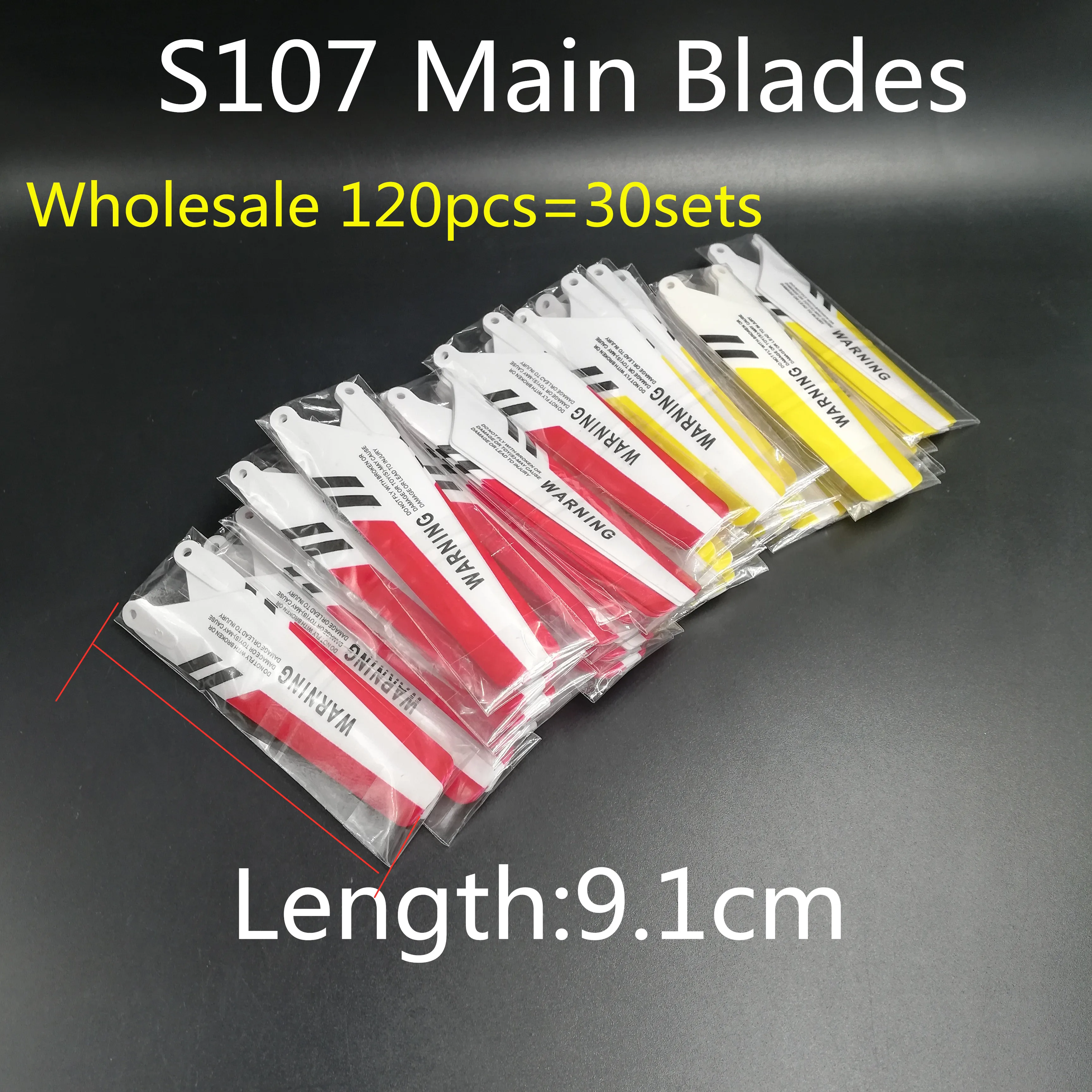 Оптом 30 комплектов = 120 шт. 60A + 60B главные лезвия пропеллеры AB для Мини R/C вертолета S107 S105 S108 запасные части 9 см 91 мм