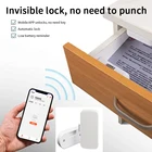 Умный Bluetooth-замок для ящиков Tuya, невидимый замок для шкафов и ящиков, для безопасности детей, с выключателем без ключа, с приложением для разблокировки