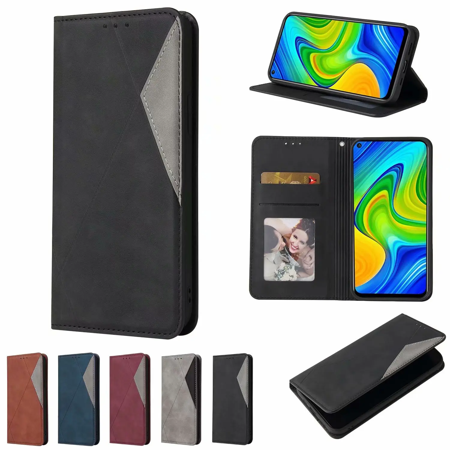 Кожаный чехол книжка для Redmi Note 9 9s 8 7 Pro 8T 9A 9C 8A 7A K20 кошелек Xiaomi 10 Ultra A3