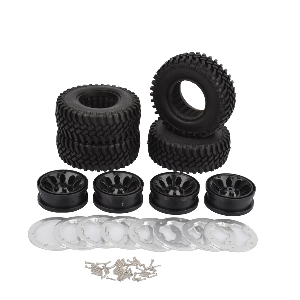 Набор шин С колесными ободами 1 9 дюйма 4 шт. (100 мм) для Axial SCX10 90046 Tamiya CC01 D90 D110 1/10 RC