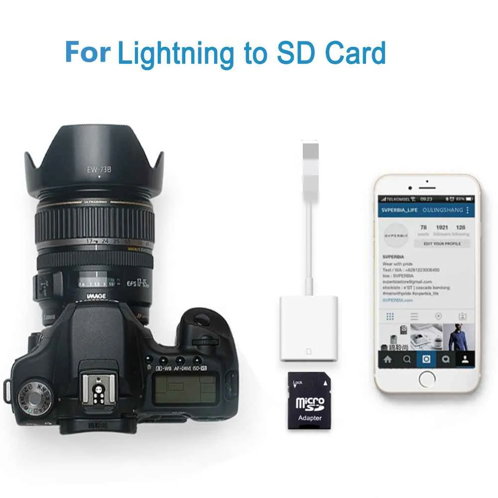 Фото Sd-кард-ридер Sindvor Micro SD OTG Смарт-камера кард-ридер для адаптера Lightning iPhone iPod карты Sd-кард-ридер Sindvor Micro SD OTG Смарт-камера кард-ридер для адаптера Lightning iPhone iPod карты