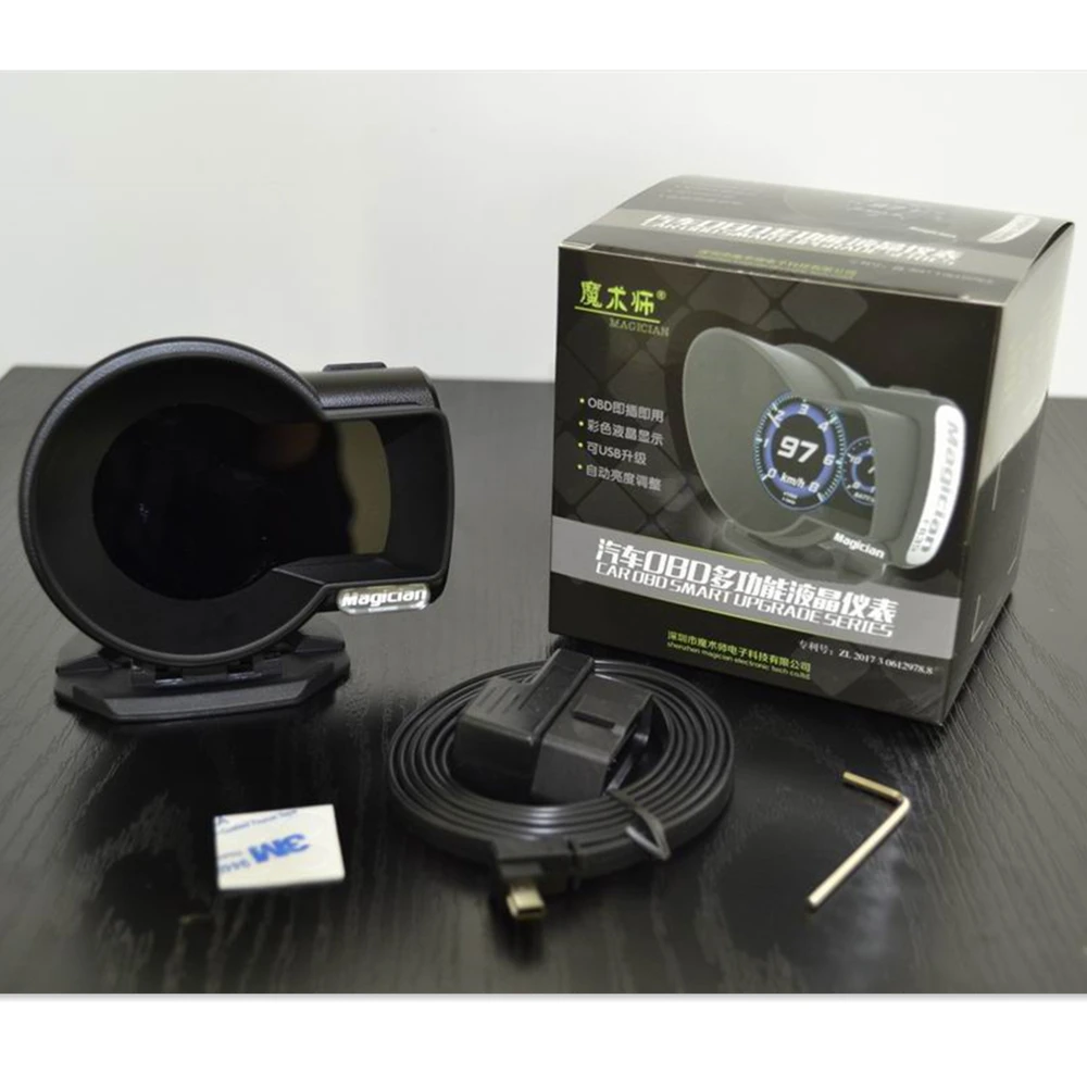 Автомобильный манометр английская версия F8 F835 OBD2 цифровой усилитель