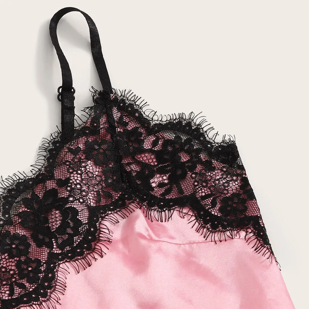 Атласный пижамный комплект для женщин пижама с V-образным вырезом кружевная