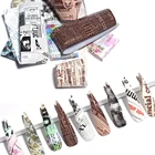 10 шт., наклейки для ногтей, смешанные газетные наклейки из фольги для ногтей для украшения для ногтей, голографические Переводные буквы