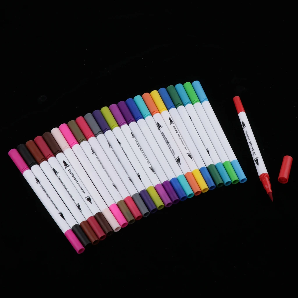 24 шт./компл. ручки с кисточками вода окрашивающие маркеры тонко пишущие