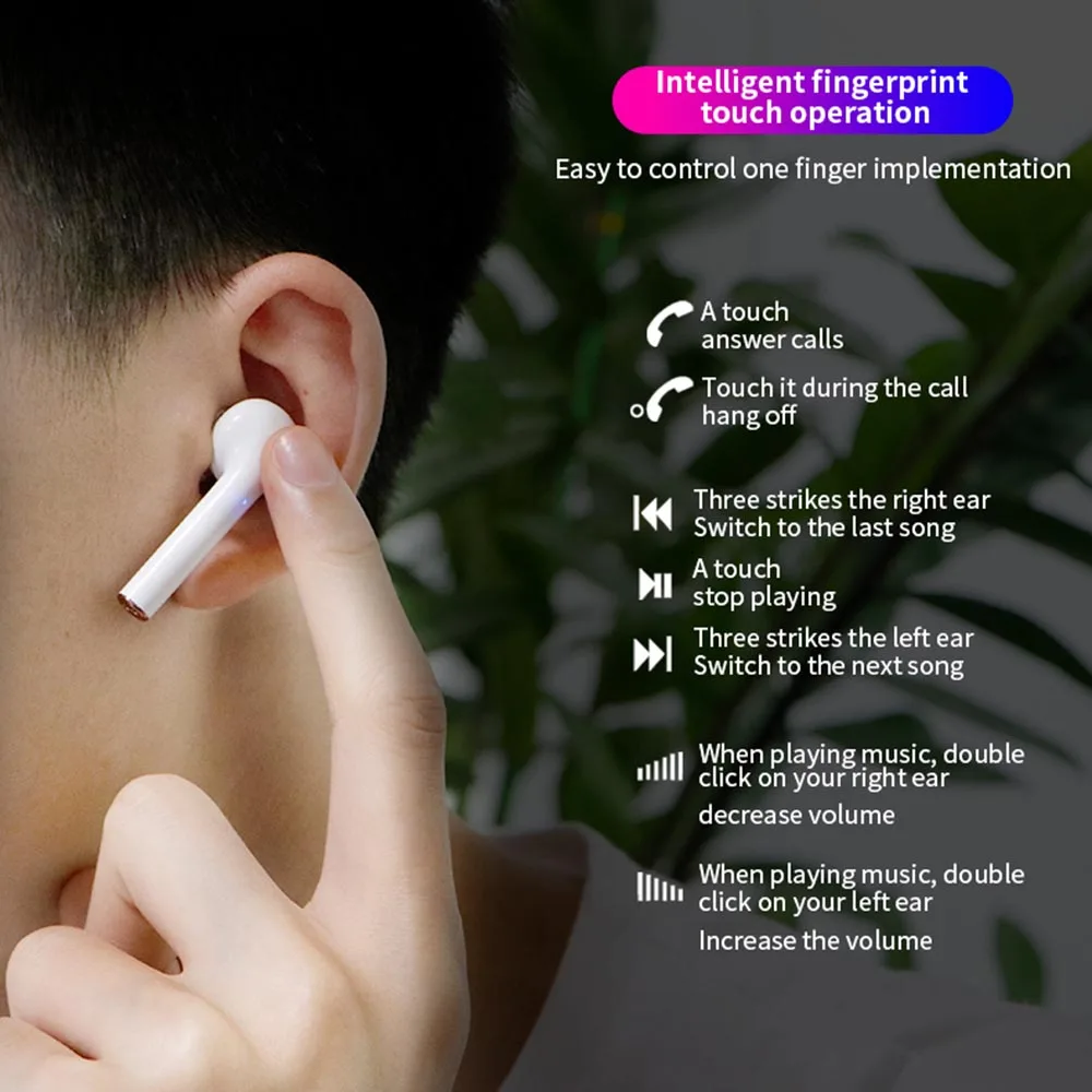 Bluetooth Earphones Stereo Wireless Headphones with mic Headphone Waterproof handfree gaming headset For All phone | Электроника