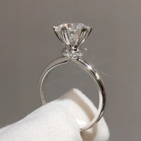diwenfu natural 2 carat white natural diamond gemstone bizuteria real s925 sterling silver ring for women silver 925 jewelry