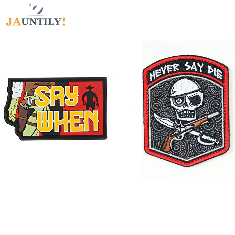 Say When Pvc Patch Never Die Rubber 3D Waterproof Hook Tactical Military Badge DIY for Clothing Apparel | Дом и сад