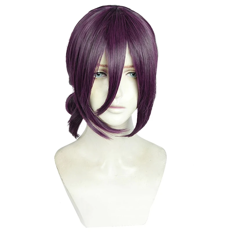Reze Cosplay Wig Anime Chainsaw Man Purple Brown Ponytail Hair Pelucas Halloween Carnival Party Costume Role Play
