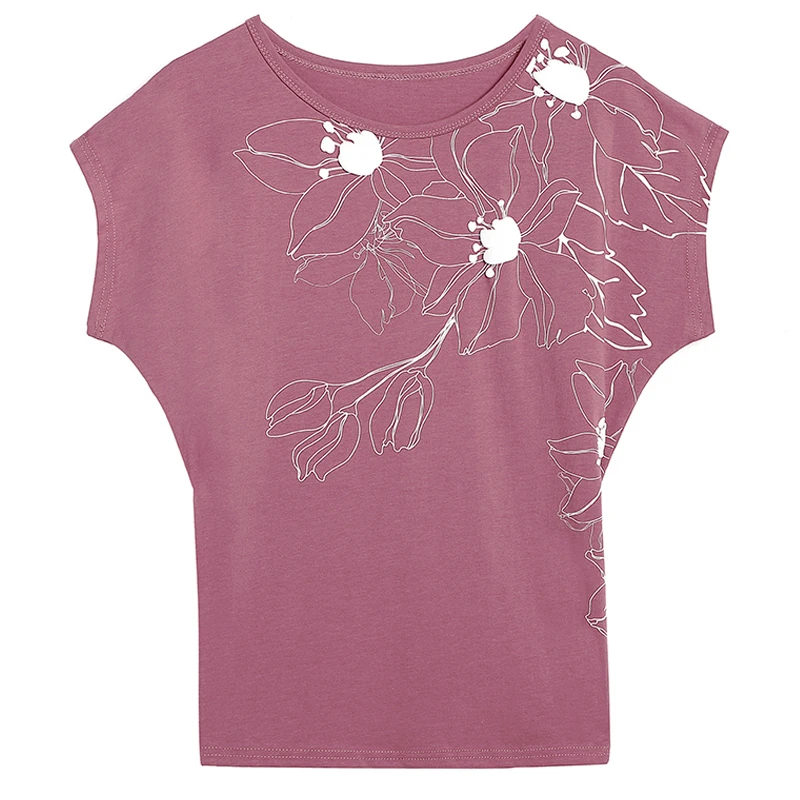 Женская хлопковая Футболка с круглым вырезом Повседневная Свободная футболка