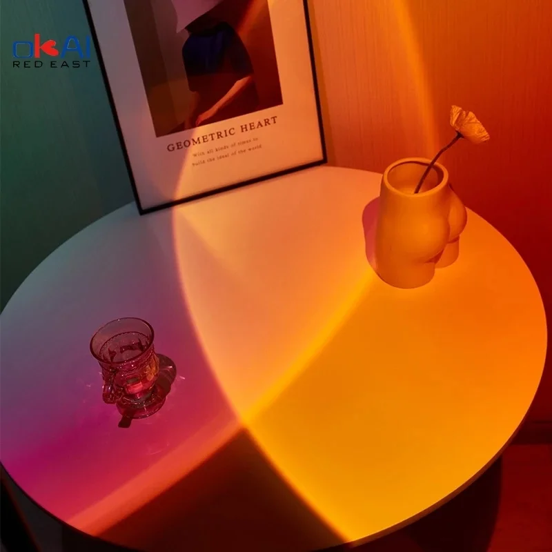 

Sunset Star Projector Lamp Rainbow Led Night Light Decoration USB Socket Table Sky Neon Sign Backlight Motion Sensor Moon Room