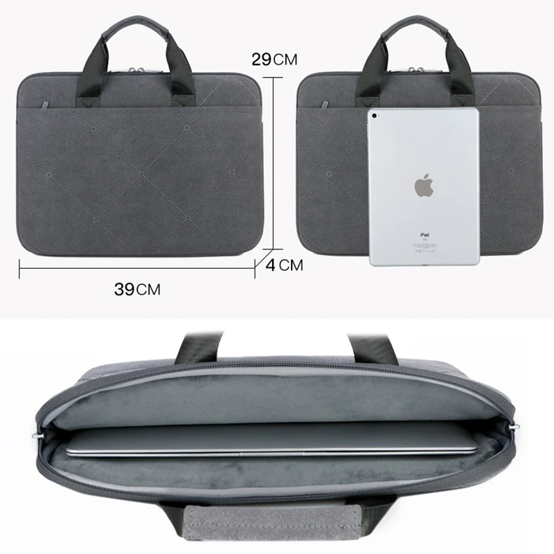 Деловой портфель унисекс сумка для ноутбука 14 дюймов вместительная из матовой