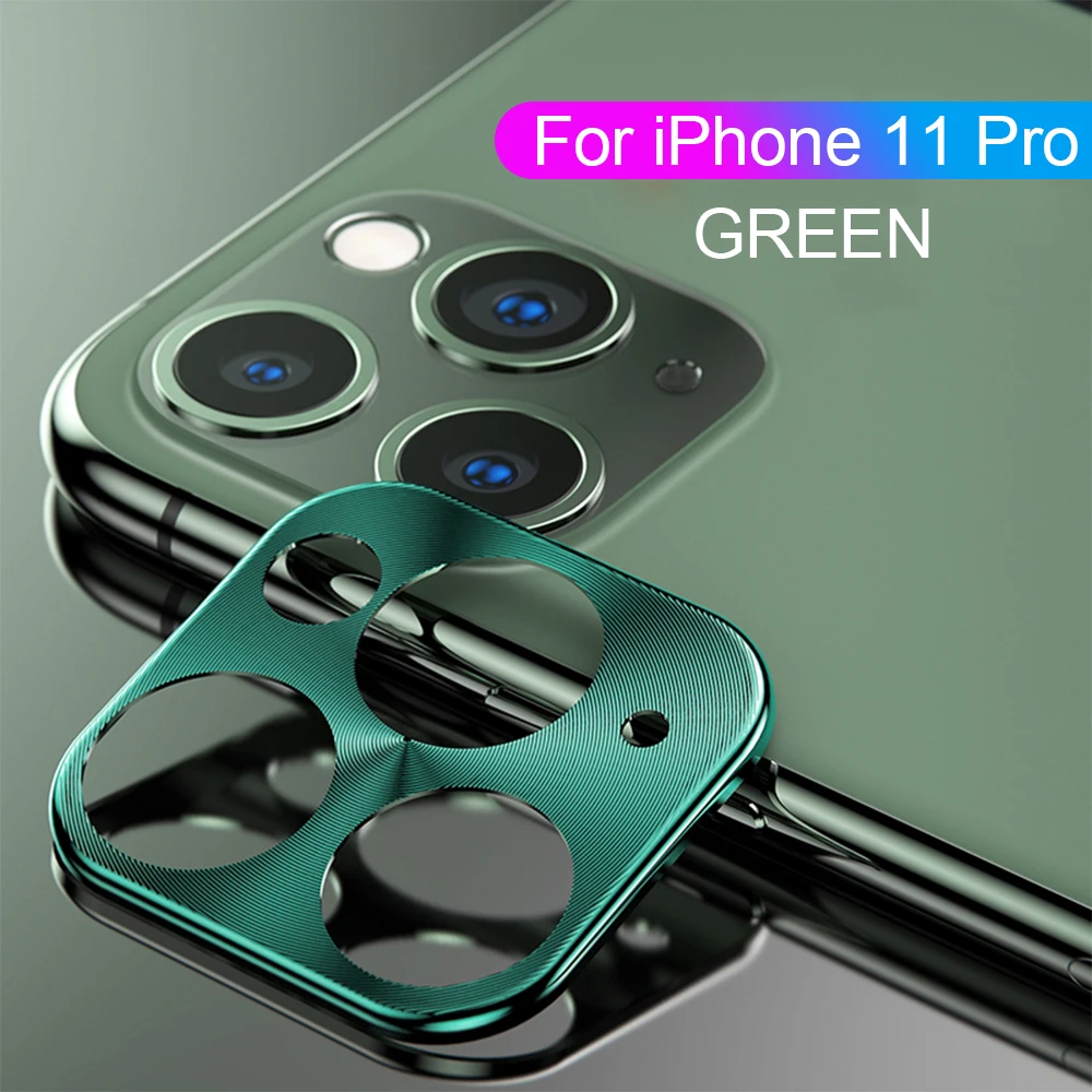 Green Для iPhone 11 Pro Max защитный чехол для камеры для iPhone 11 11 Pro 11Pro металлическая задняя защита для объектива камеры кольцевая крышка - Цвет: Green