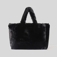 fashion fluffy plush shoulder bag luxury faux fur bags for women handbag designer winter warm tote shopper purse ladies clutch