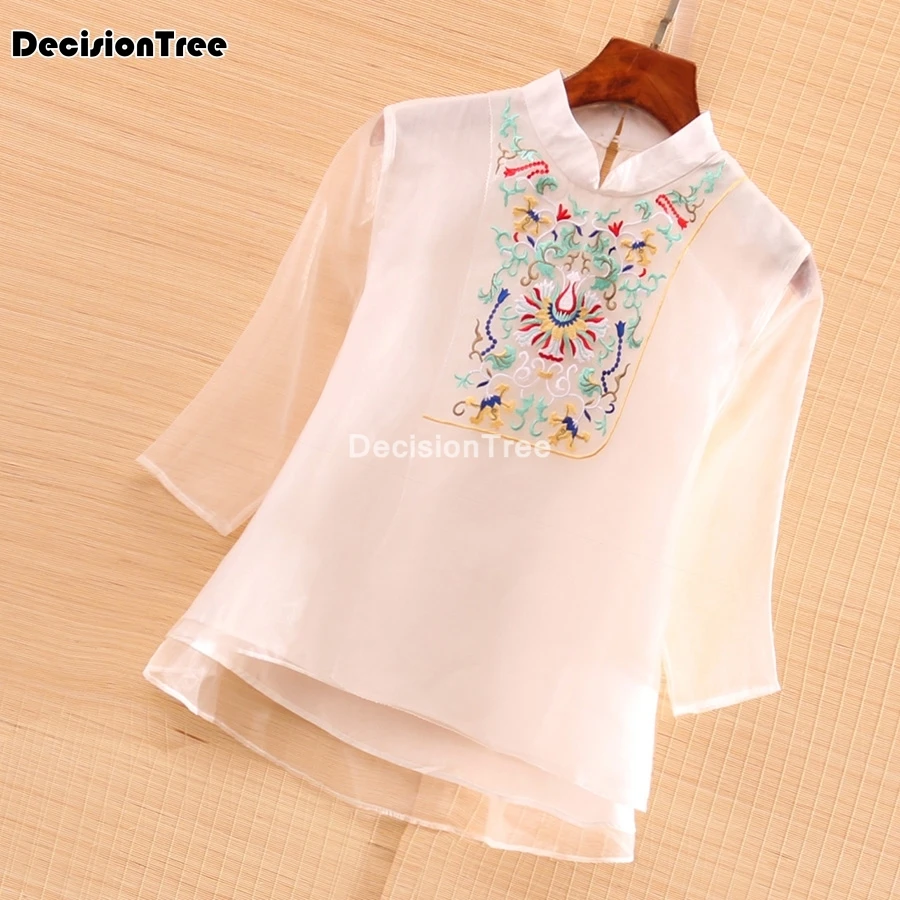 2021 элегантный китайский топ в стиле ретро женские топы Ципао с вышивкой