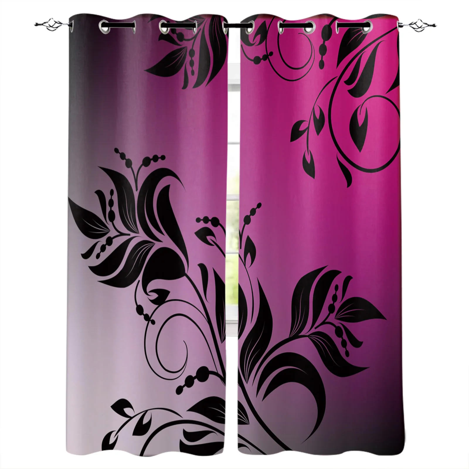 

Затемняющие шторы с фиолетовыми растениями, занавески для спальни, кухни, домашний декор, для гостиной
